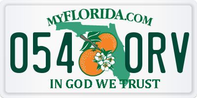 FL license plate 0540RV