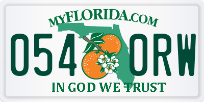 FL license plate 0540RW