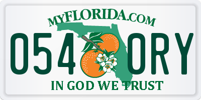 FL license plate 0540RY