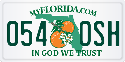 FL license plate 0540SH