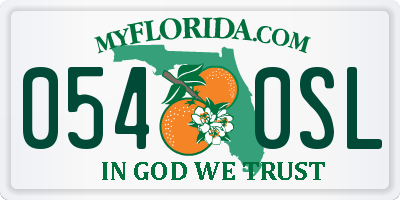 FL license plate 0540SL