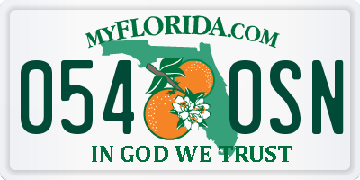 FL license plate 0540SN