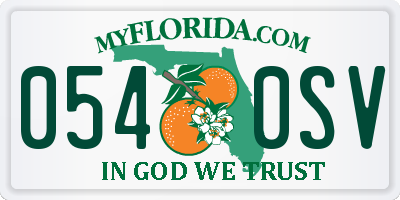 FL license plate 0540SV
