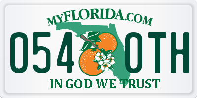 FL license plate 0540TH