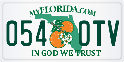FL license plate 0540TV