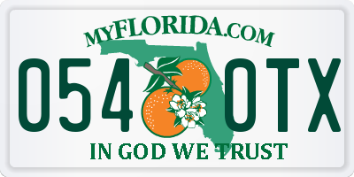 FL license plate 0540TX