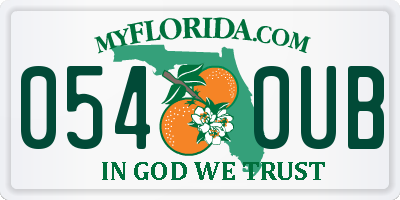FL license plate 0540UB