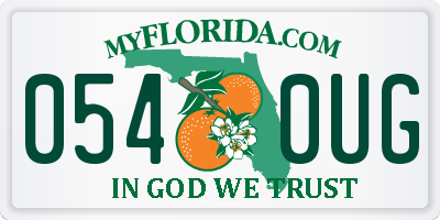 FL license plate 0540UG