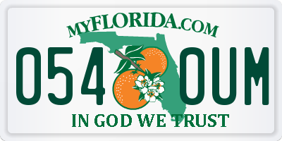 FL license plate 0540UM