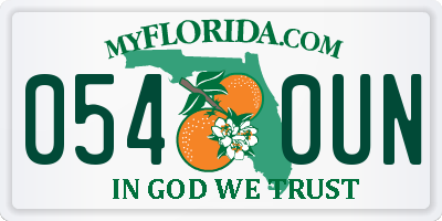 FL license plate 0540UN