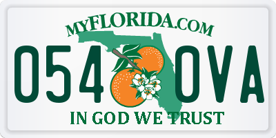 FL license plate 0540VA