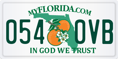 FL license plate 0540VB