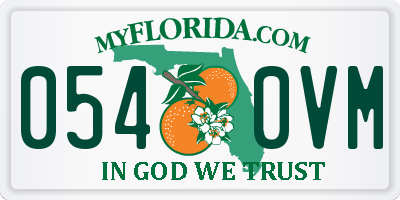 FL license plate 0540VM
