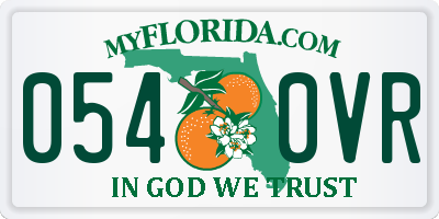 FL license plate 0540VR