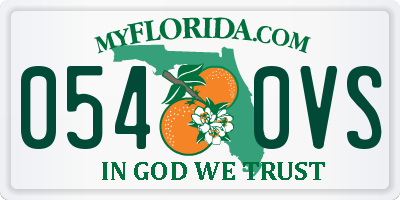 FL license plate 0540VS