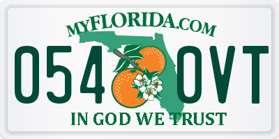 FL license plate 0540VT