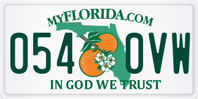 FL license plate 0540VW