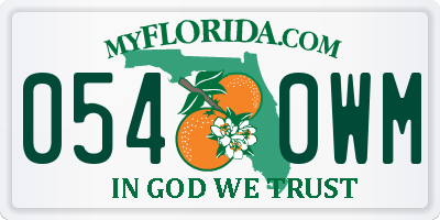FL license plate 0540WM