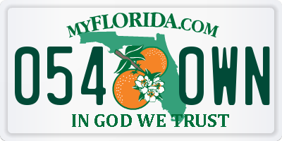 FL license plate 0540WN