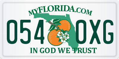 FL license plate 0540XG