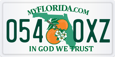 FL license plate 0540XZ