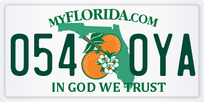 FL license plate 0540YA