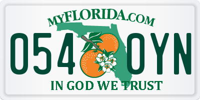 FL license plate 0540YN