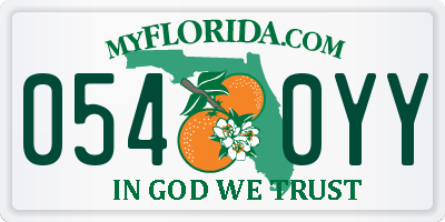 FL license plate 0540YY