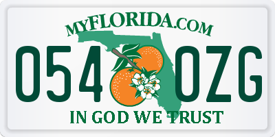 FL license plate 0540ZG