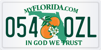 FL license plate 0540ZL