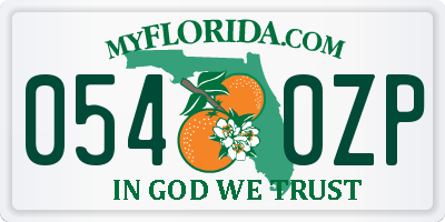 FL license plate 0540ZP