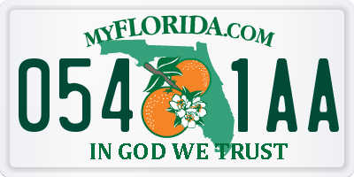 FL license plate 0541AA