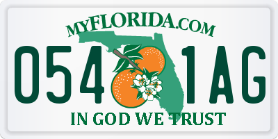 FL license plate 0541AG