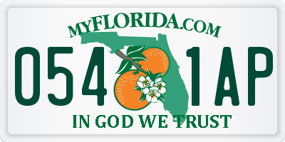 FL license plate 0541AP