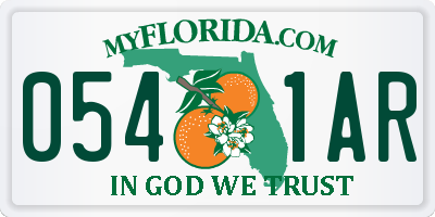 FL license plate 0541AR