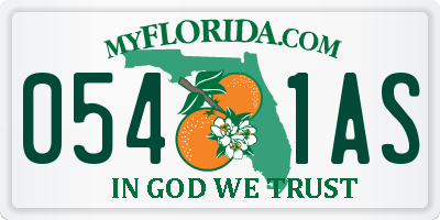 FL license plate 0541AS