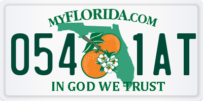 FL license plate 0541AT