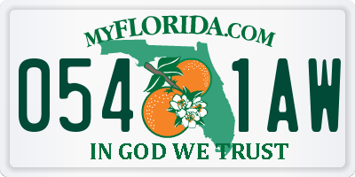 FL license plate 0541AW