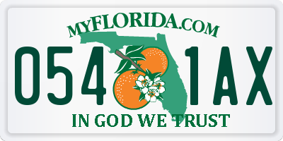 FL license plate 0541AX