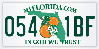 FL license plate 0541BF