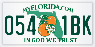 FL license plate 0541BK