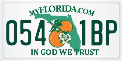 FL license plate 0541BP