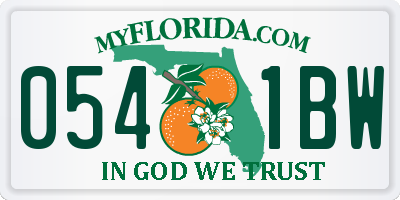 FL license plate 0541BW