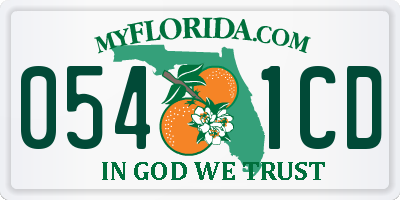 FL license plate 0541CD