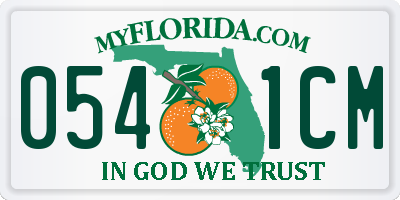 FL license plate 0541CM