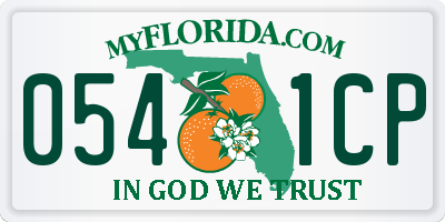 FL license plate 0541CP