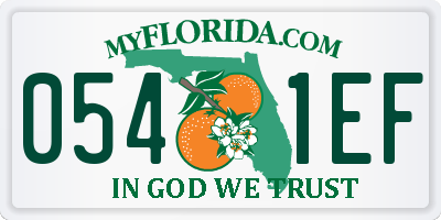 FL license plate 0541EF