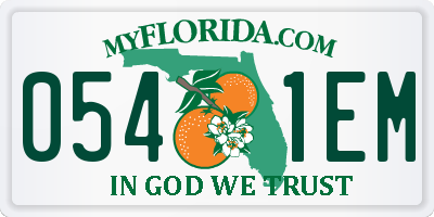 FL license plate 0541EM