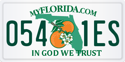 FL license plate 0541ES