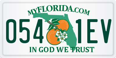 FL license plate 0541EV